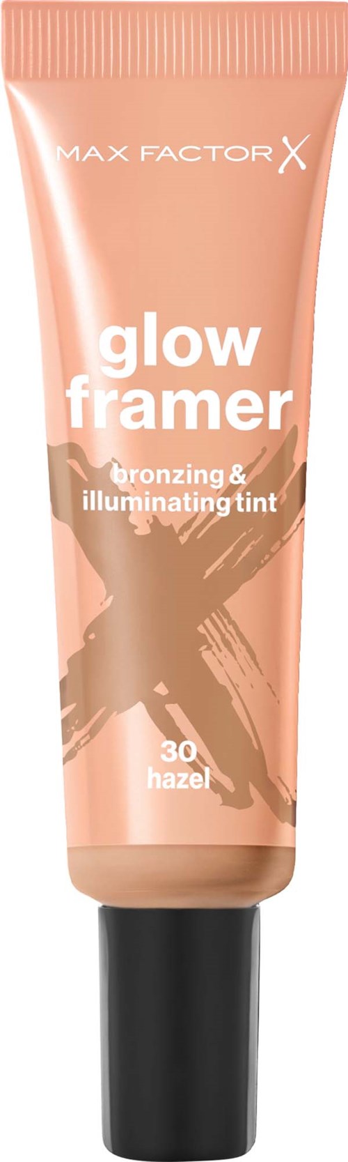 Max Factor glow vero-bronzing och illuminating tint i en persikofärgad tub.