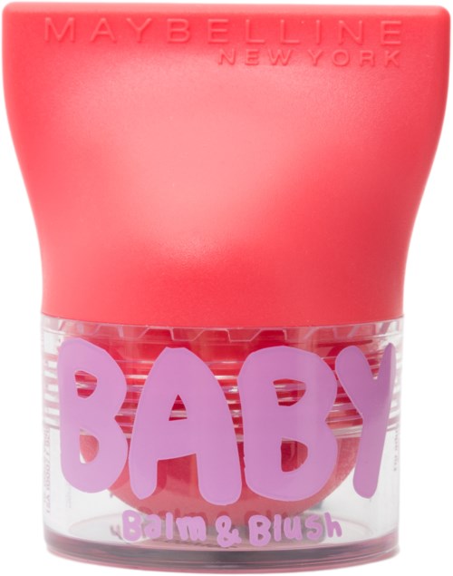 A small container with pink and purple text, saying 'BABY' and 'Balm & Blush', designed for cosmetics.