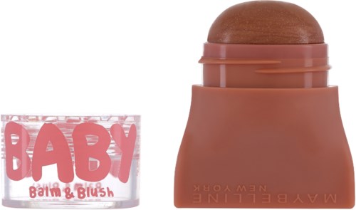 A small container labeled "Baby" and a larger, rounded pink object, likely a cosmetic product.