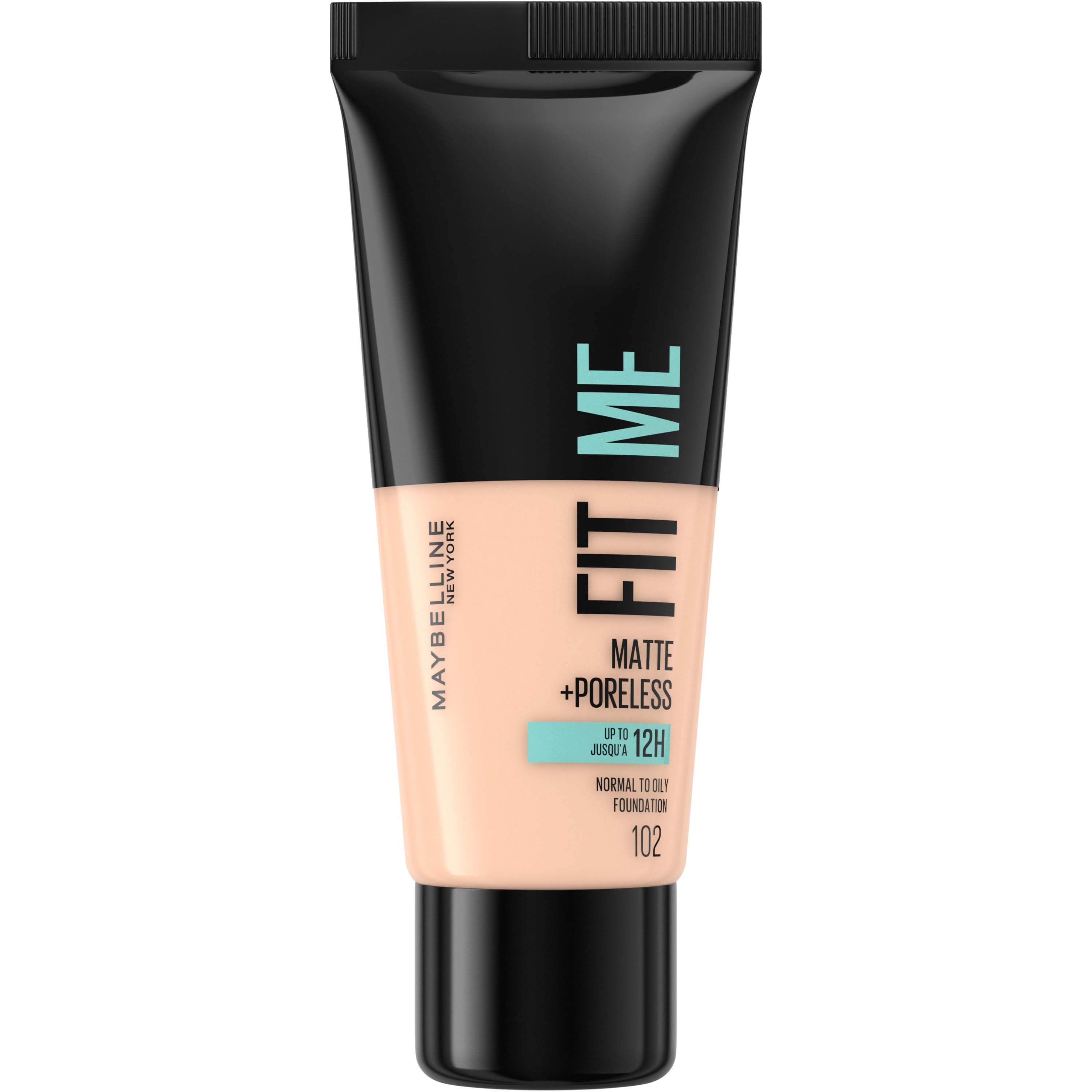 Alternativ bild 1 för Maybelline New York Fit Me Matte + Poreless Foundation 102 Fair Ivory