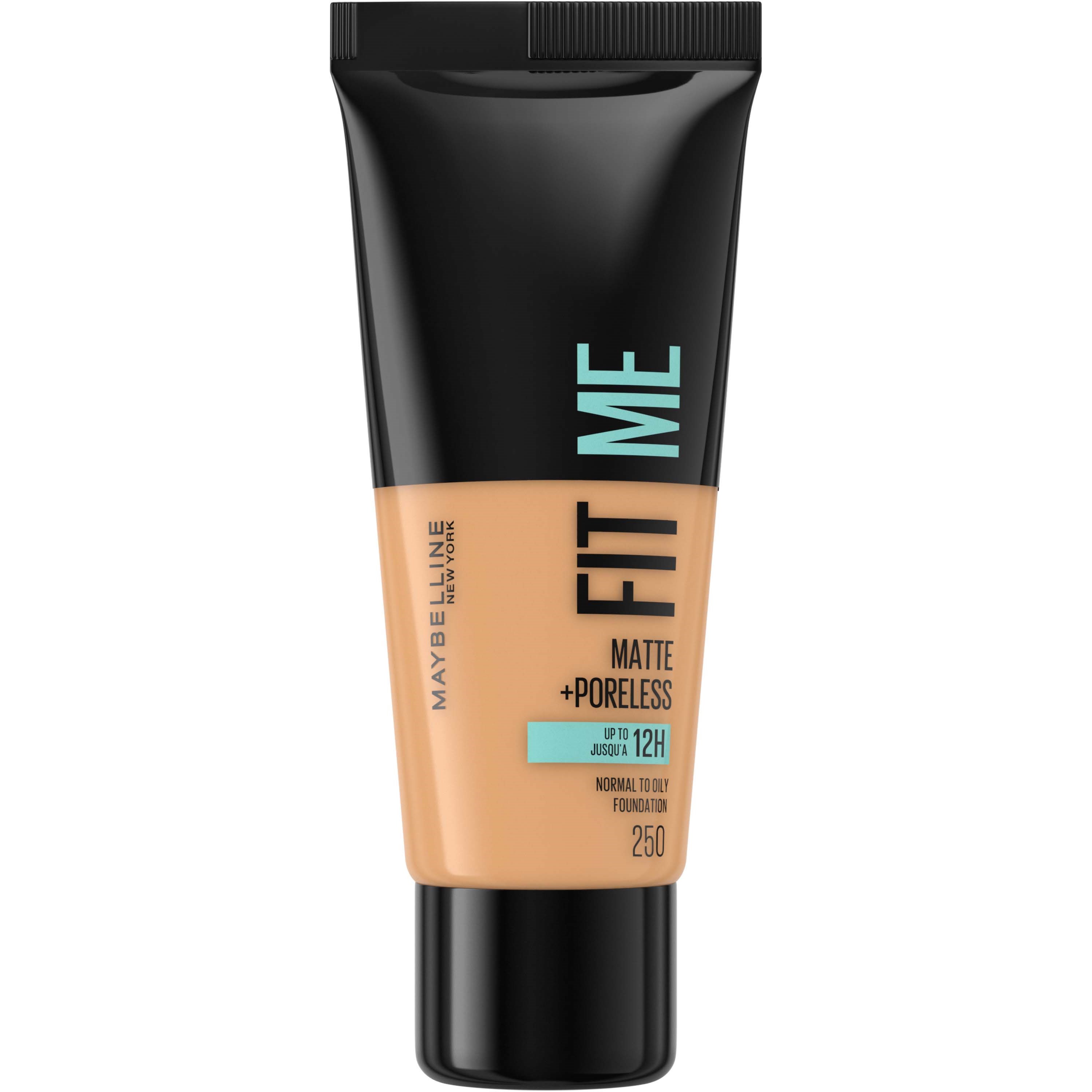 Alternativ bild 1 för Maybelline New York Fit Me Matte + Poreless Foundation 250 Sun Beige