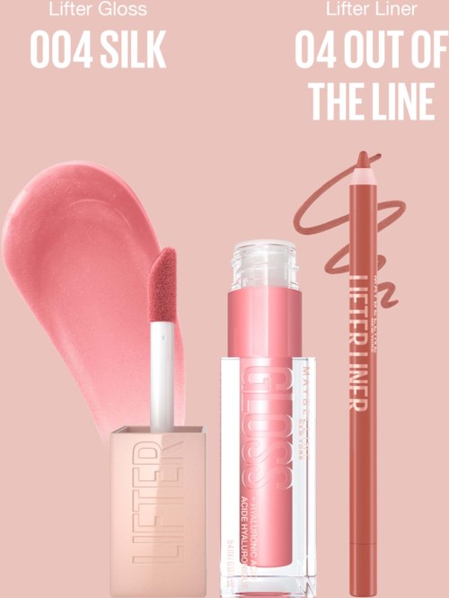 Maybelline New York Lifter Lip Bundle Gloss 004 Silk & Liner 04 Out of The Line
