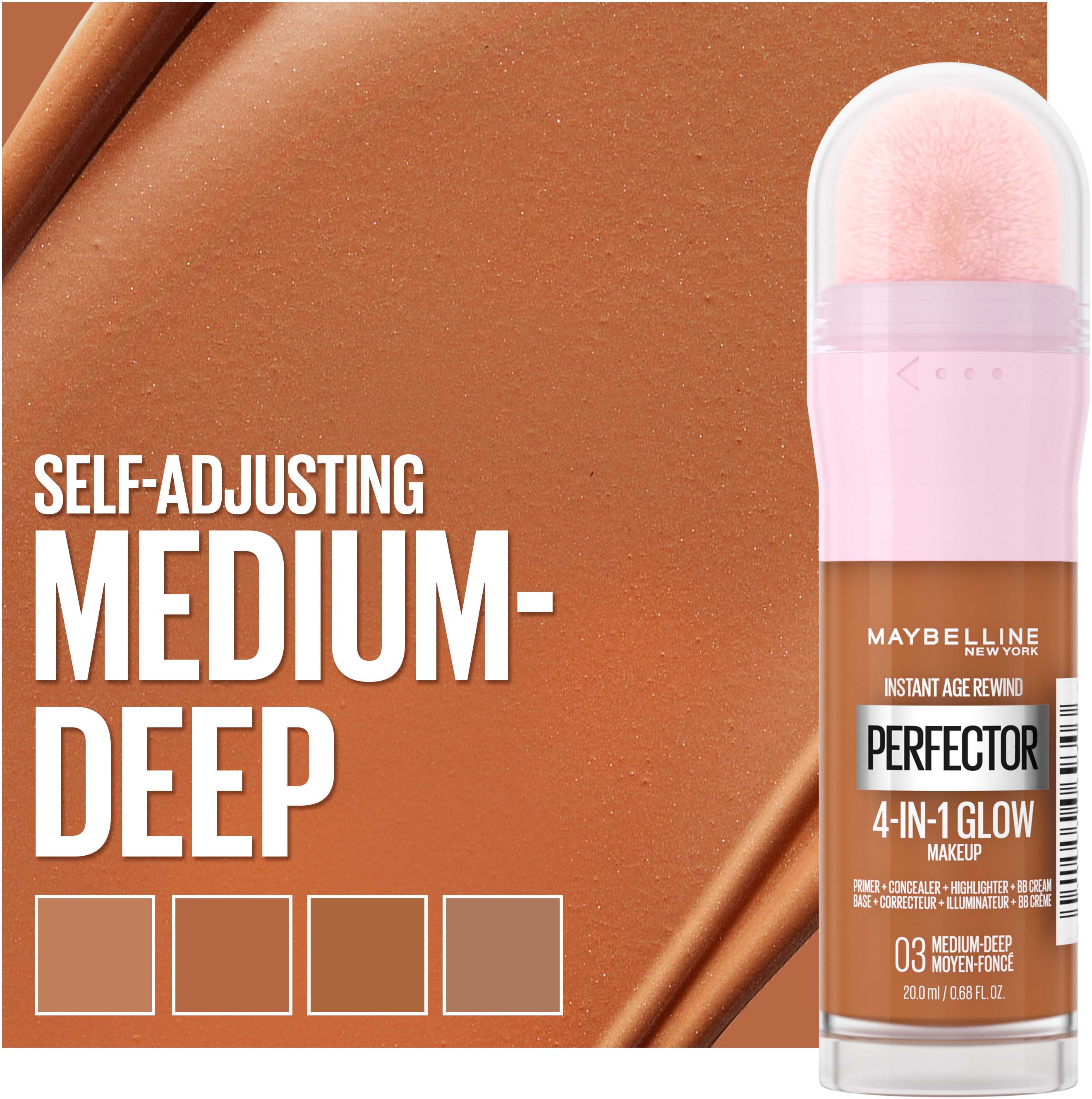 Makeup Glow Perfector Maybelline Medium New 4-in-1 Anti-Age 03 Instant Deep York