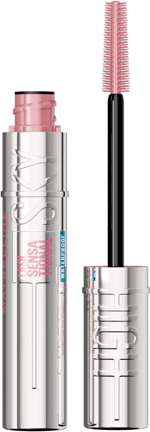 Läppglansrör med rosa gloss och svart och silverförpackning, applicator med wand visad.
