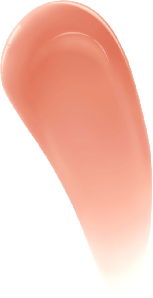 A large, pink, curved cosmetic sponge. It looks soft and smooth, used for applying makeup.