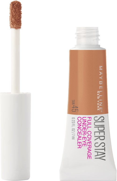 Läppglansrör med klart lock och applikator. Etiketten visar produktnamn och märke, Maybelline New York.
