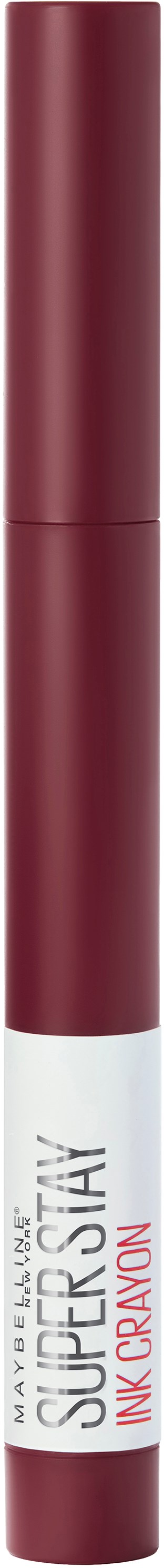 A maroon and white marker labeled "Superstay Ink Crayon" standing vertically.