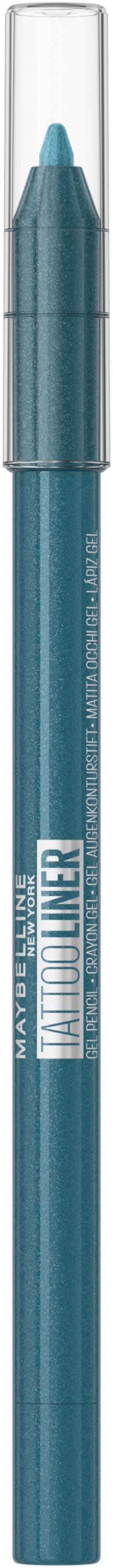 En blå penn med gjennomsiktig hette, merket "HYBRID WATERPROOF EYE LINER."