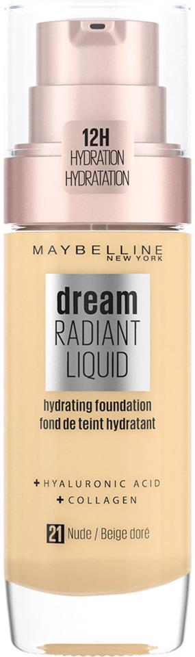 Maybelline Radiant Liquid Foundation 021 Nude