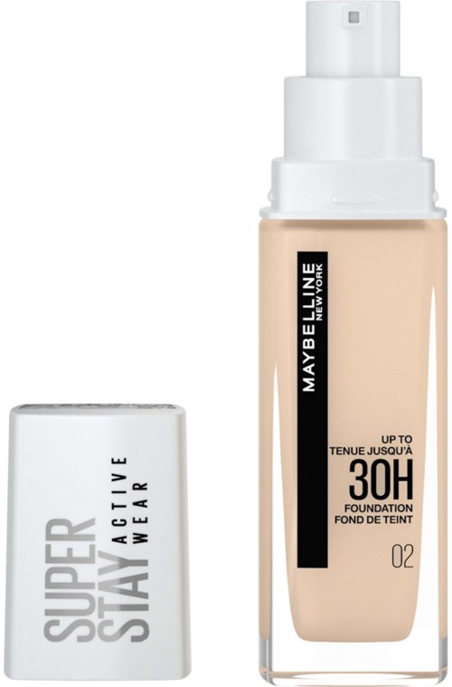 To jest butelka podkładu i sztyft, oba marki Maybelline, przeznaczone do makijażu.