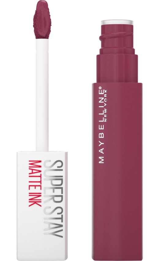 Maybelline Super Stay Matte Ink flüssiger Lippenstift in dunklem Pink.
