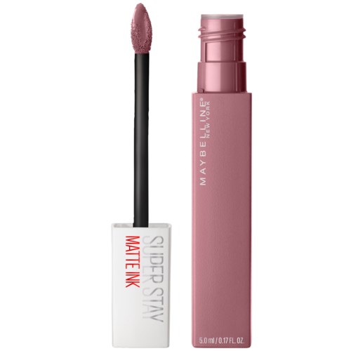 En rosa Maybelline läppstiftstift med en vapp som visar applikator för matt rosa bläck.