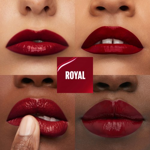Four different lip styles with a red logo that says 'Royal' in the center.