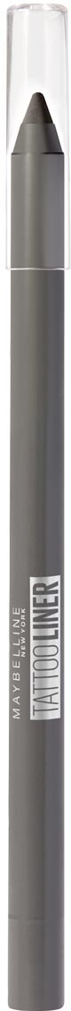 A gray pen with a transparent cap and label, standing upright.