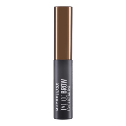 Et rør med Maybelline tattoo brow gel for langvarige, definerte øyenbryn med en brun hett.