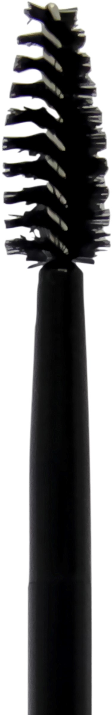 Lång svart mascara-borste med spiralformade borst. Används för att applicera mascara på ögonfransarna.