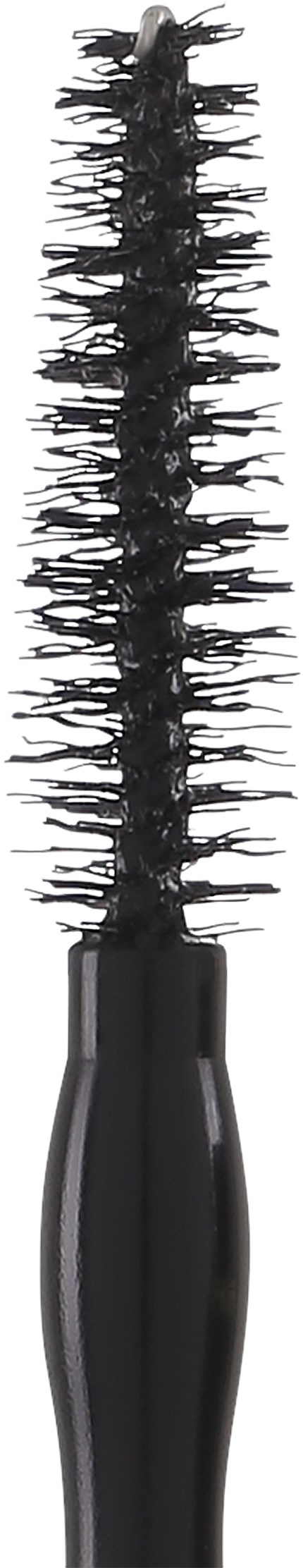 Eine schwarze runde Bürste mit vielen Borsten, wird zum Kämmen oder Stylen von Haaren verwendet.