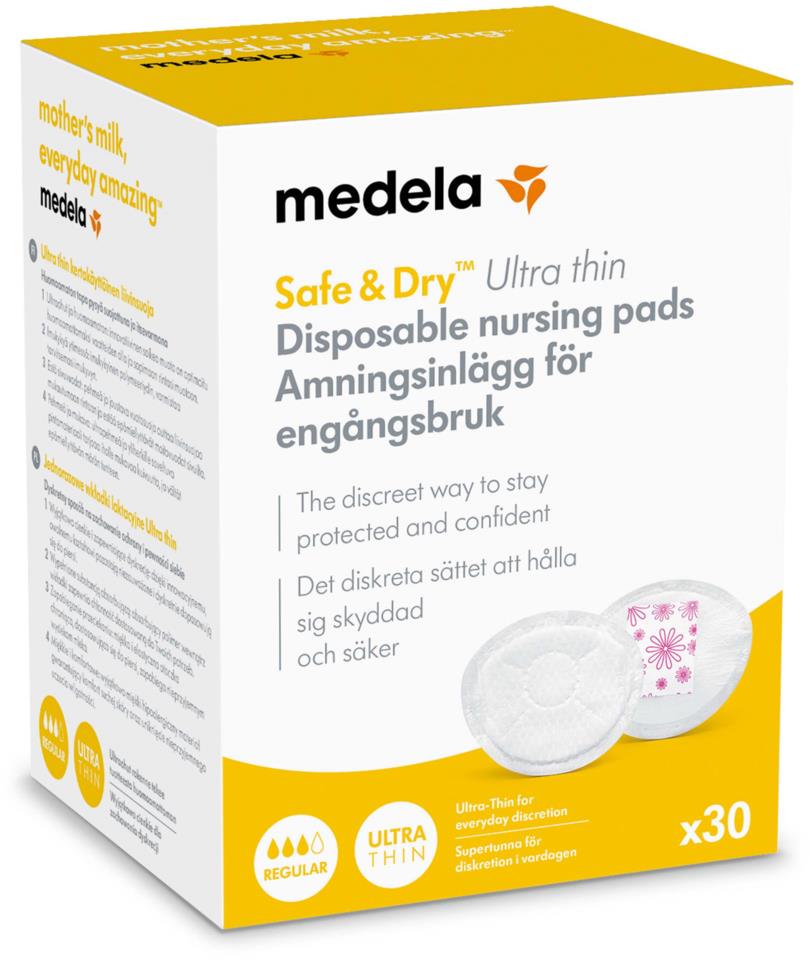 Medela Safe & Dry Ultra thin ammeinnlegg for engangsbruk 30-pk