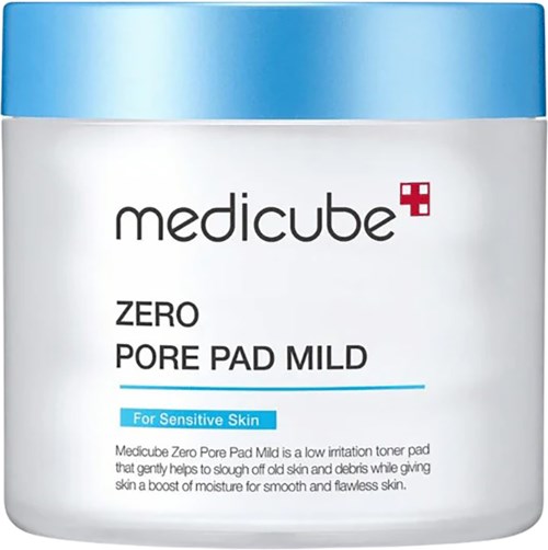 Medicate Zero Pore Pad Mild for sensitiv hud, hjelper å fjerne hudavfall, øke fukt og redusere irritasjon.