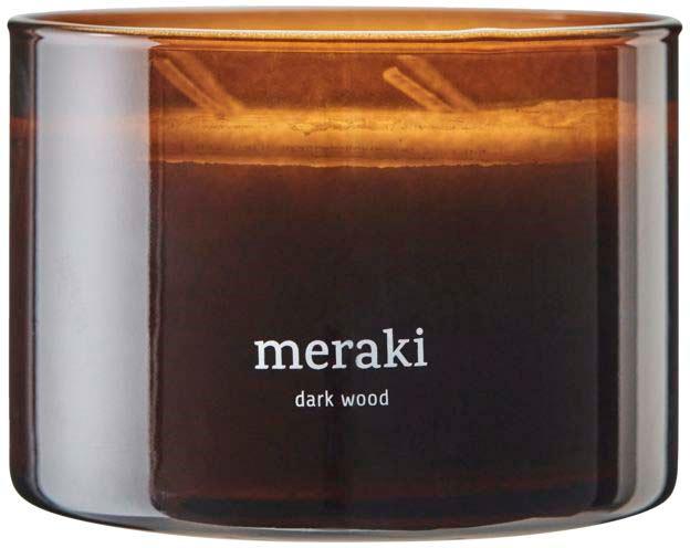 Meraki Dark Wood Scented Candle Large