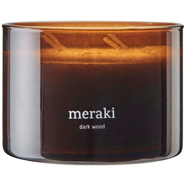 Meraki Dark Wood Scented Candle Large