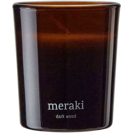 Meraki Dark Wood Scented Candle Small