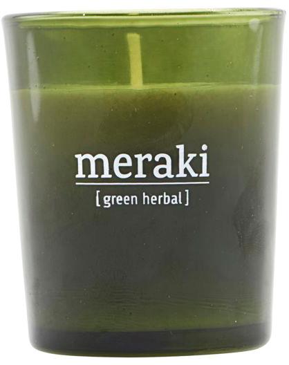 Meraki Green herbal Scented Candle, Green herbal