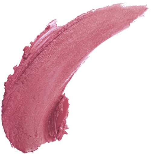 Ett rosa läppstiftstreck med mjuk övergång och lätt glans mot vit bakgrund.