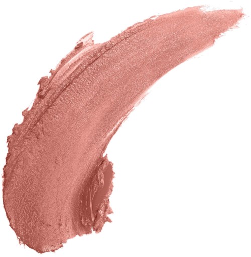 Ett tjockt, kurvat, rosa-brunt streck med texturerade och ojämna kanter på en vit bakgrund.