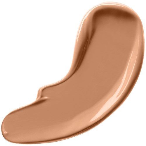 Et beige, buet skjønnhets- eller hudpleieprodukt i en skjeform med en skinnende overflate.
