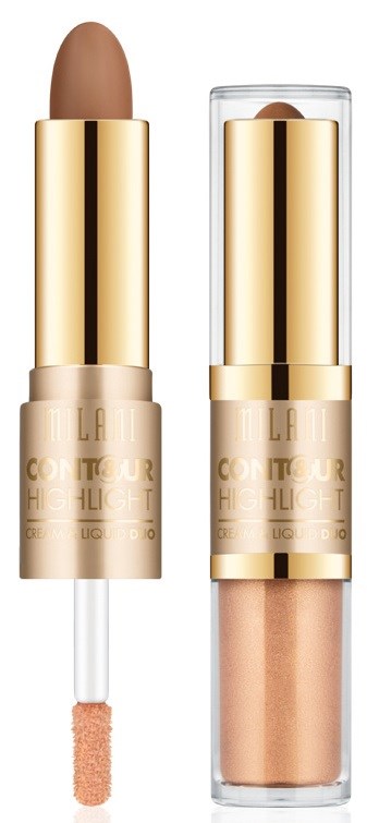 En beige concealer-lerstick med ett guldigt lock, visar applikatorn och produkten inuti.