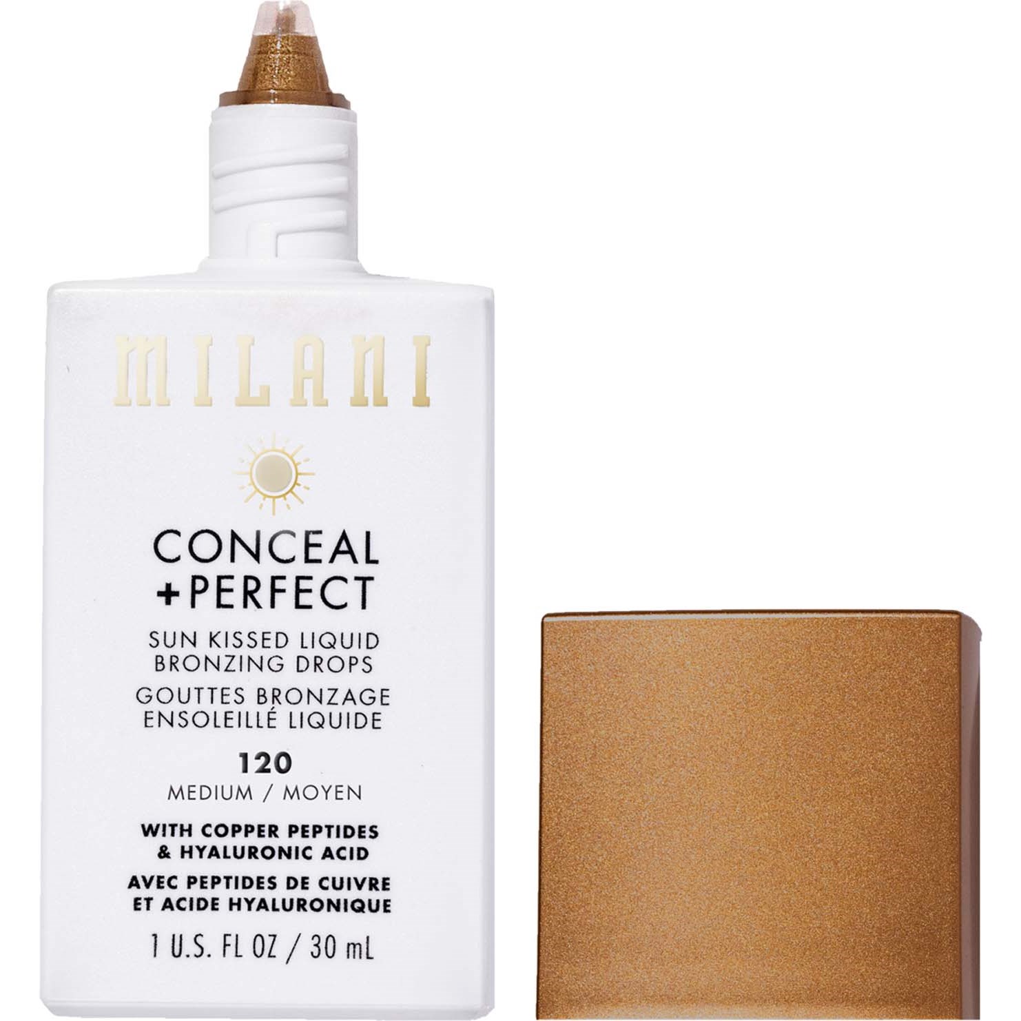 Milani Conceal + Perfect Sun Kissed Liquid Bronzing Drops Medium 120 (obrázok 3)