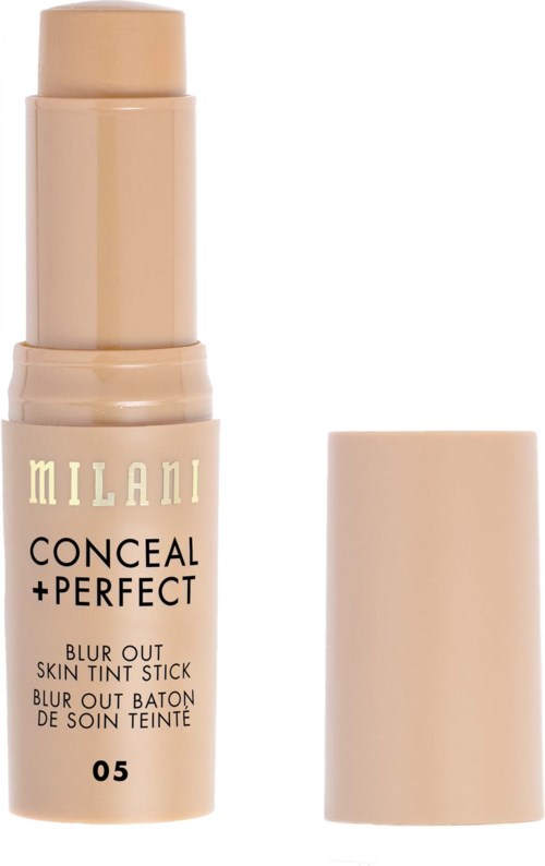 Milani Conceal + Perfect podkład w sztyfcie w odcieniu 05 z odkręconym przykrywką, pokazuje produkt.