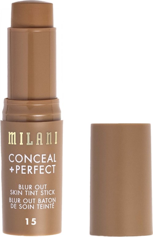 Beżowa szminka w formie sztickowej oznaczona Milani Conceal + Perfect Blur Out Skin Tint Stick numer 15.