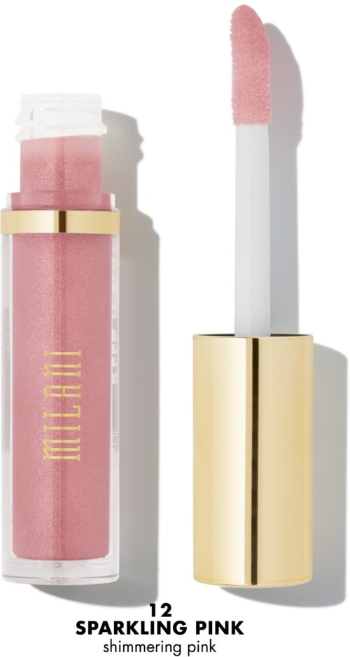 Pinkki huulikiilto, jossa kultaista kantta ja applicatorin varsi. Logo 'KILLBILL' tubissa. Tunnus: Sparkling Pink.
