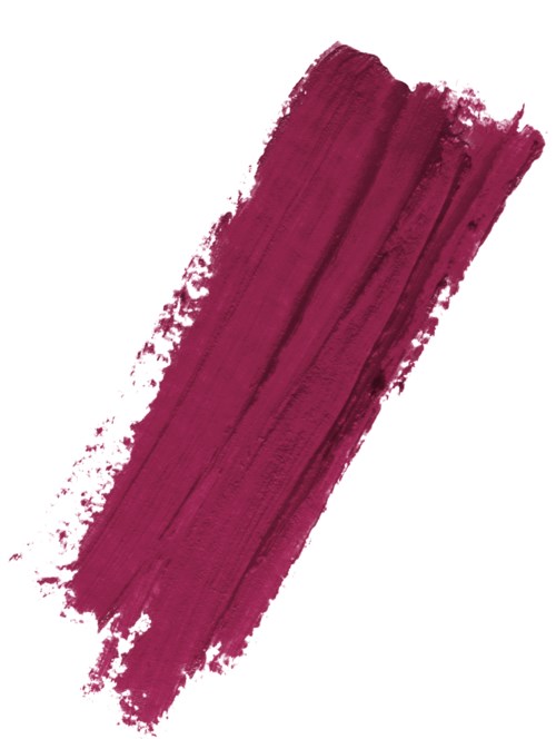 En bred, texturerad penseldrag i mörk rosa eller magenta på en vit bakgrund.