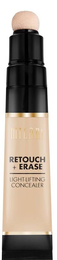 En beige tube fra Milani retouch erase concealer med en svampapplikator på toppen.