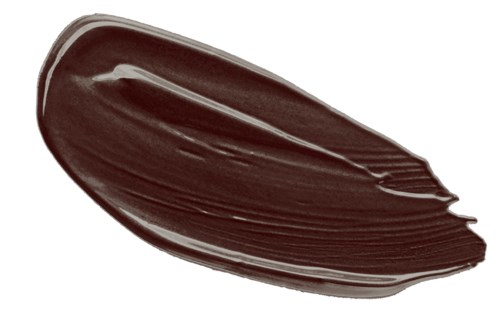 Ein Strich dunkler brauner oder schwarzer Lippenstift oder Farbe auf schwarzem Hintergrund.