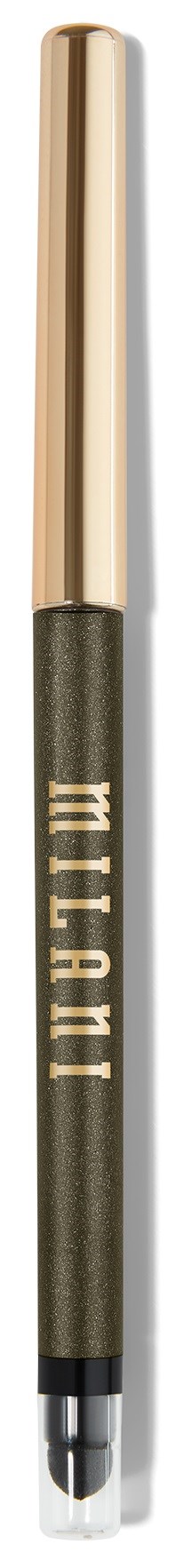 Ein Stift mit goldener Kappe und schwarzem Körper, mit Logo oder Text auf der Seite. Es sieht stilvoll und elegant aus.
