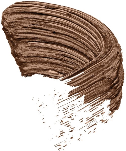 En brun, texturerad penseldrag som snurrar i en cirkulär rörelse med vissa smutsfläckar och streck.