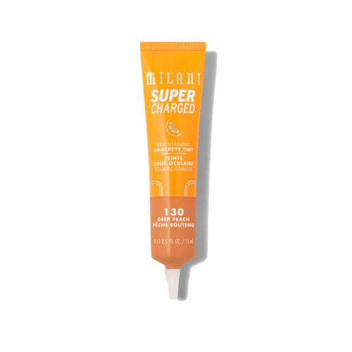 Orange tub med Milani Supercharged Brightening UnderEye Tint med SPF 30 och persikofärgad nyans.