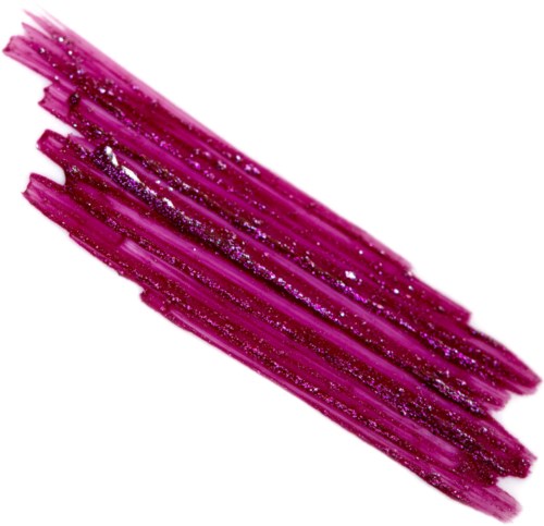 Rosa striper med glitteraktig, skinnende tekstur på hvit bakgrunn.