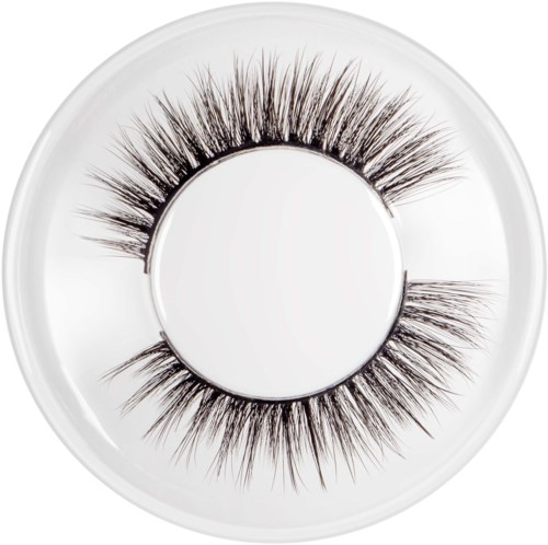 Dina felfjädrade ögonfransar i ett klart förvaringsfack, tjocka och långa, för makeupanvändning.