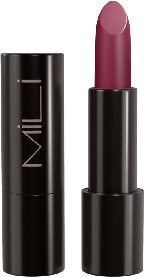 Ett svart läppstift med ordet 'Nude' på, och ett öppet läppstift som visar en rosa färg.