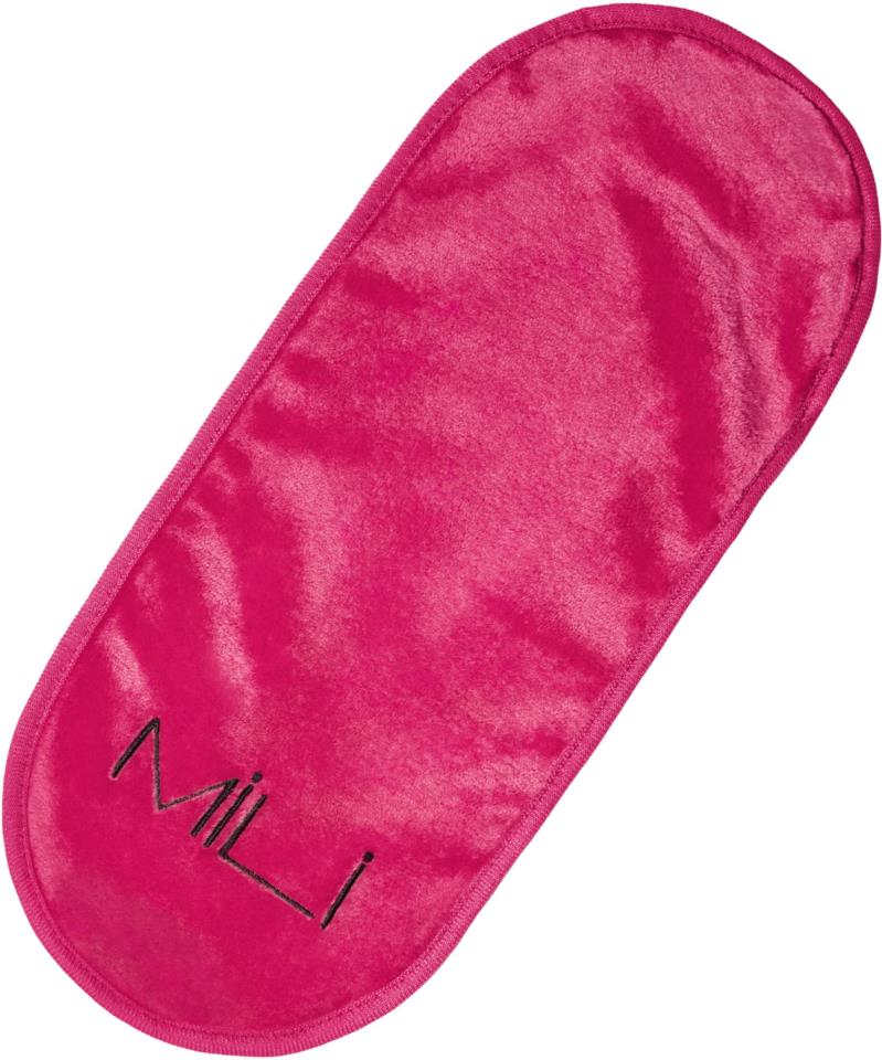 MILI Cosmetics Makeup Erase Towel Crispy Cerise Black Logo