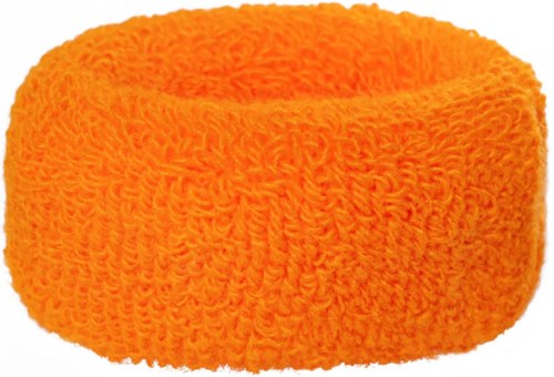 Helles Orange, weiches, flauschiges Handtuch in Ring- oder Donutform.