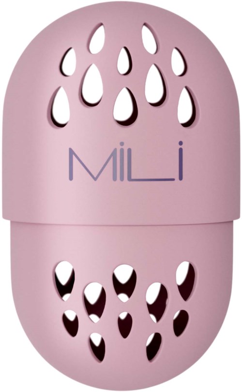 A pink oval device with holes, labeled 'MiLi', likely a portable air purifier or essential oil diffuser.