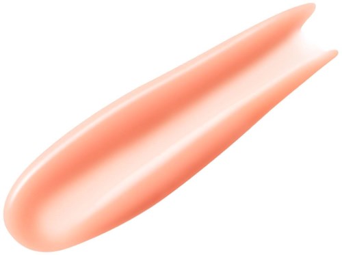 Persikanvärinen, pehmeä, kaareva esine, jolla on terävä kärki ja joka muistuttaa kermiklätkeä tai ihonhoitotuotetta.