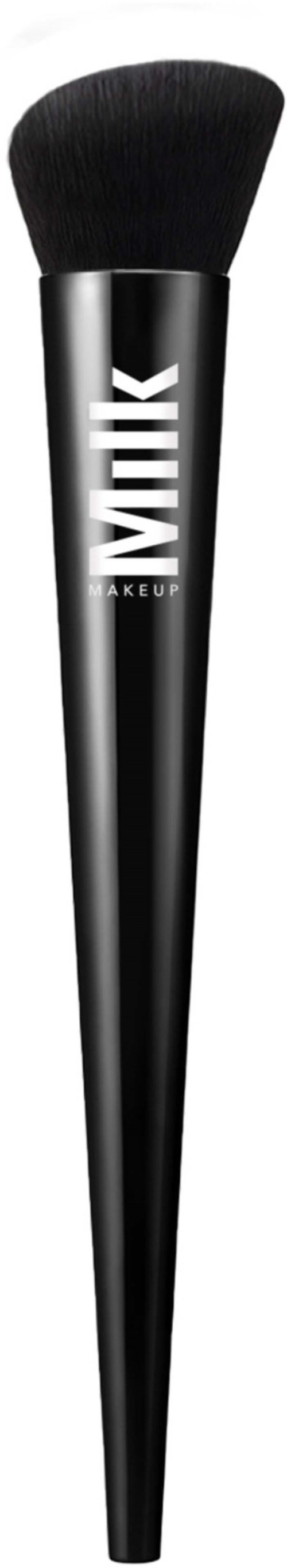 Black makeup brush with a wide, fluffy top and the word MIX in white on the handle.