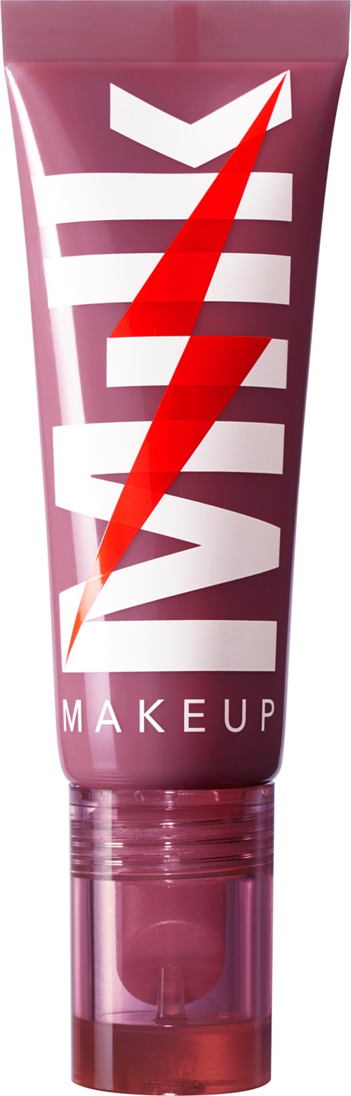 Ein rosa Tuben mit rotem Blitzlogo und den Worten 'MAXV MAKEUP'.